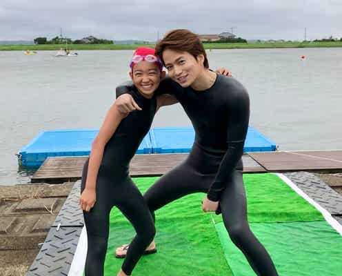 村山輝星&Sexy Zone菊池風磨「トライアスロン」スイムスタート 二宮和也らジャにのが歌唱でエール<24時間テレビ45>