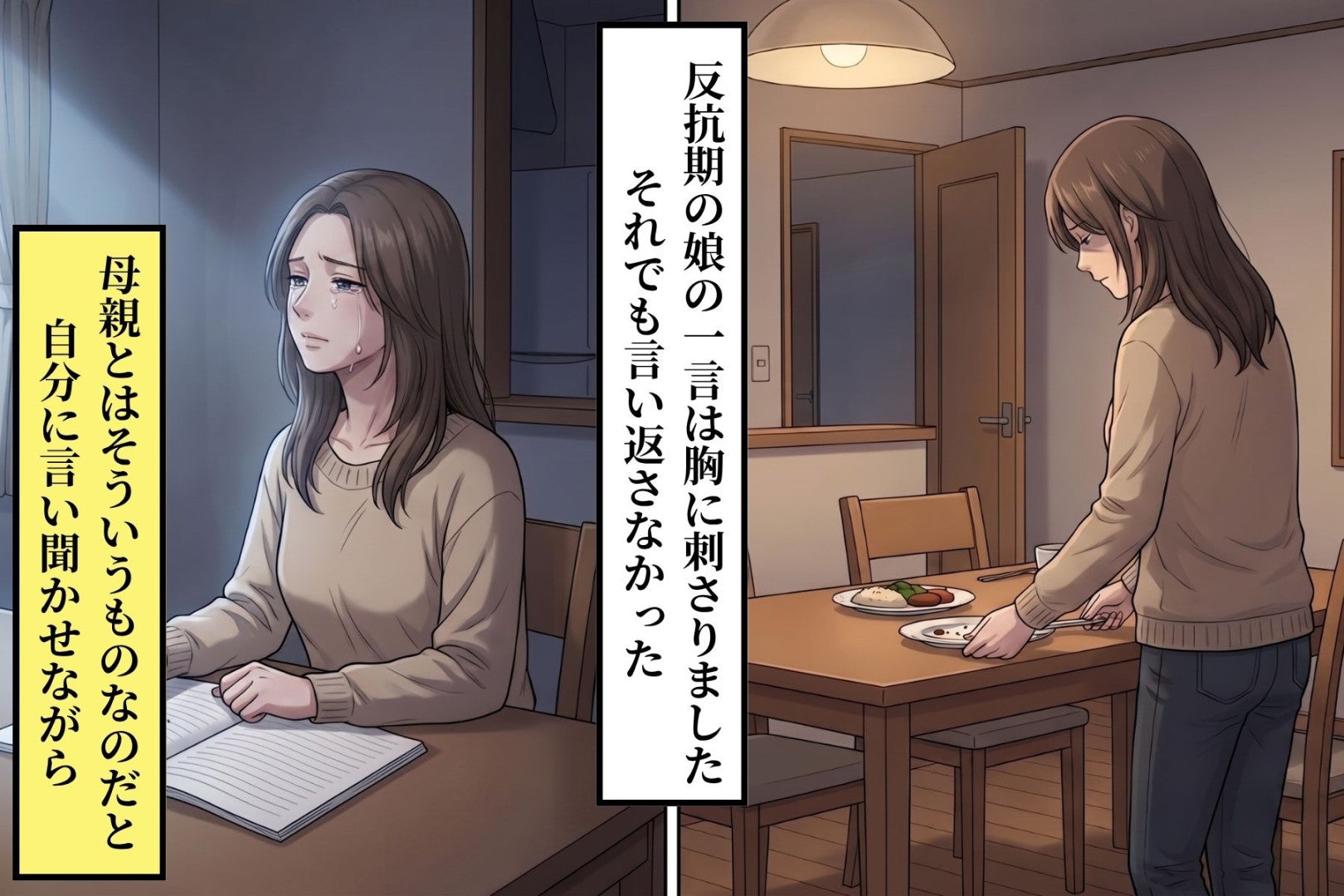 「お母さんがいなくなればいいのに」娘にそう言われた夜も、私は夕食の片づけを続けた