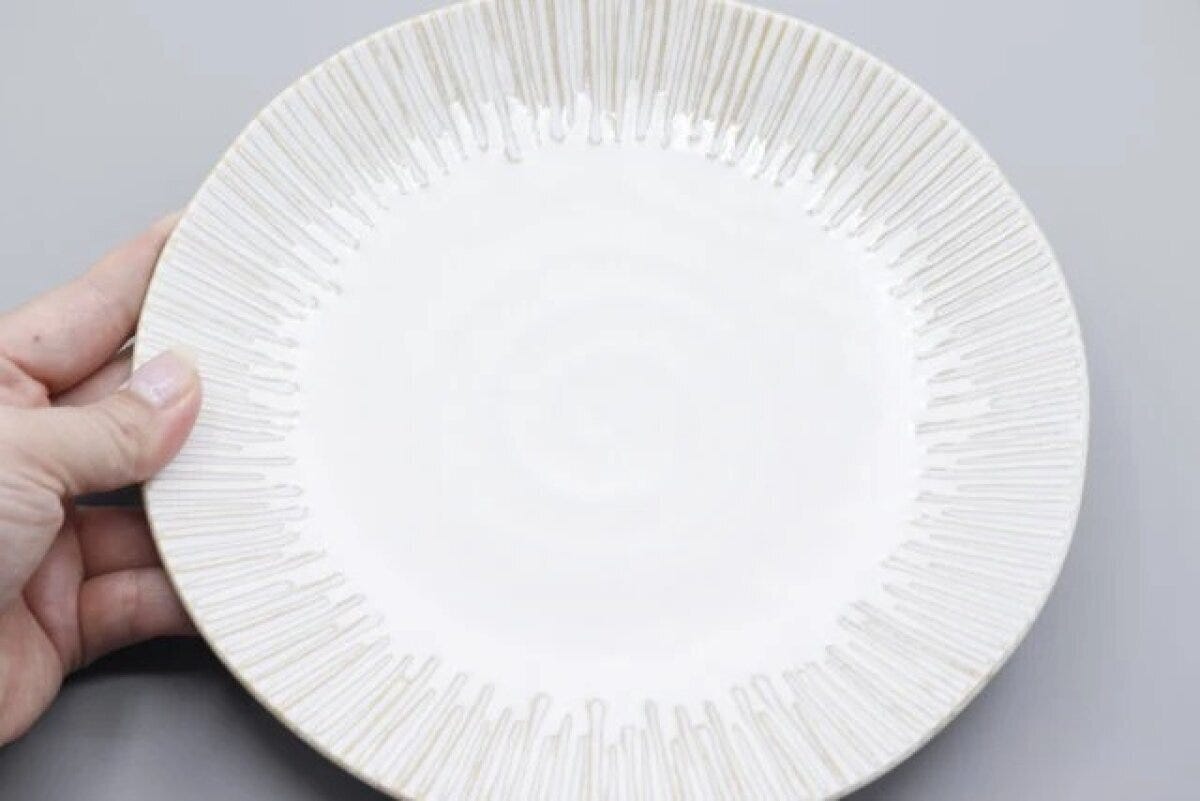 ダイソー　生成釉とんかつ皿