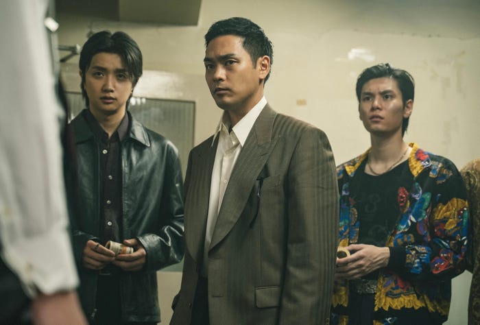 (左から)JUNON、柳楽優弥、萩原利久「RYUJI 竜二」(C)2026「RYUJI」製作委員会