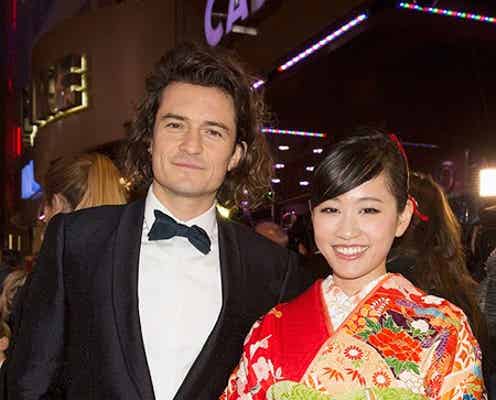 前田敦子、晴れ着で海外プレミアデビュー 憧れオーランド・ブルームからハグと激励「君は素敵だ!」