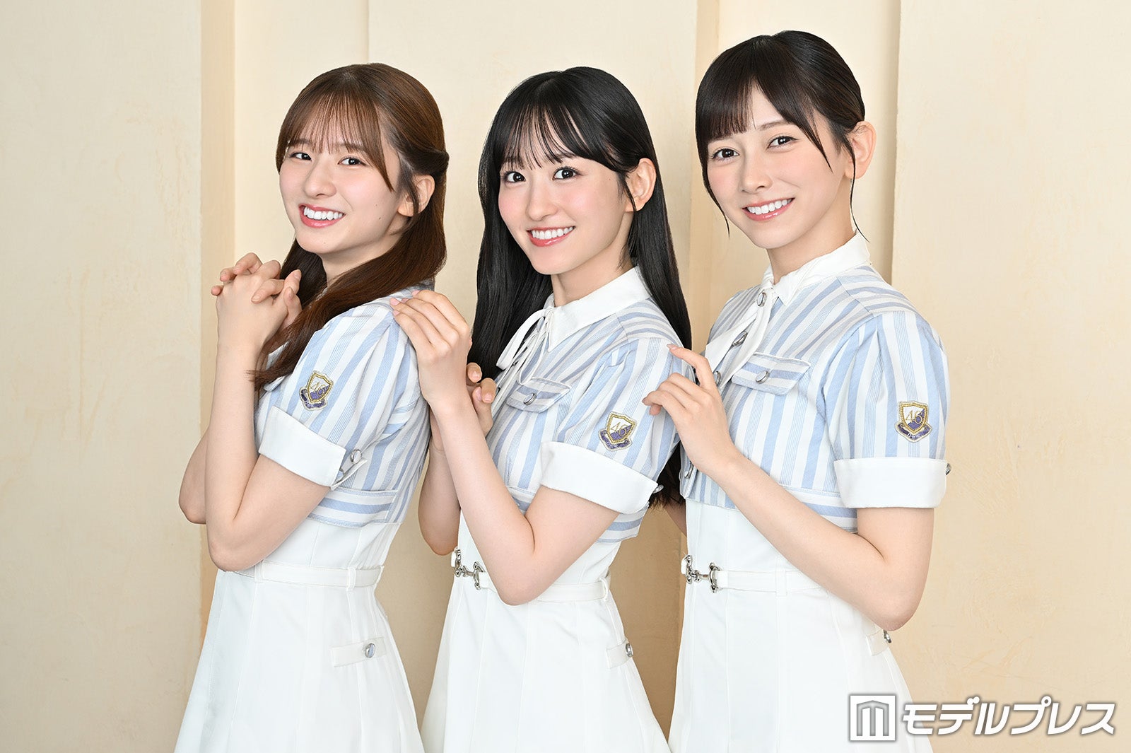 同じ日にモデルプレスの取材に応じた（左から）菅原咲月・一ノ瀬美空・池田瑛紗 ※菅原と一ノ瀬のインタビュー記事は別ページに掲載中（C）モデルプレス