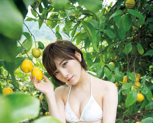 STU48岡田奈々、純白ビキニで美ボディあらわ “新天地”で初水着