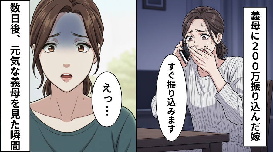 入院した義母に200万円を振り込んだ嫁！だが「なんのこと？」元気な義母を見て背筋が凍った話