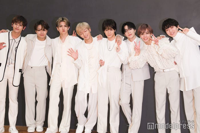 (左から)冬馬、海帆、栗田航兵、古瀬直輝、太田駿静、高橋わたる、小堀柊、四谷真佑(C)モデルプレス