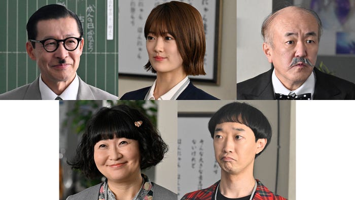 (左上から時計回りに)岩井ジョニ男、樋口日奈、温水洋一、大水洋介、野口かおる(C)BS松竹東急/AOI Pro.