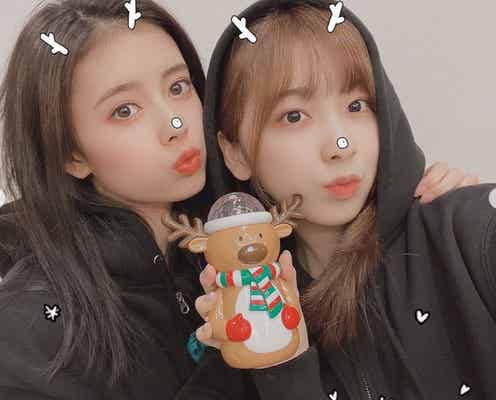 NiziUミイヒ&リマがはしゃぐ クリスマスの様子公開「みんなでプレゼント交換」