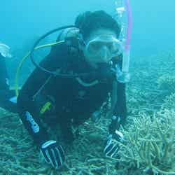 海洋実習にてサンゴを鑑賞する堀北真希（C）NHK