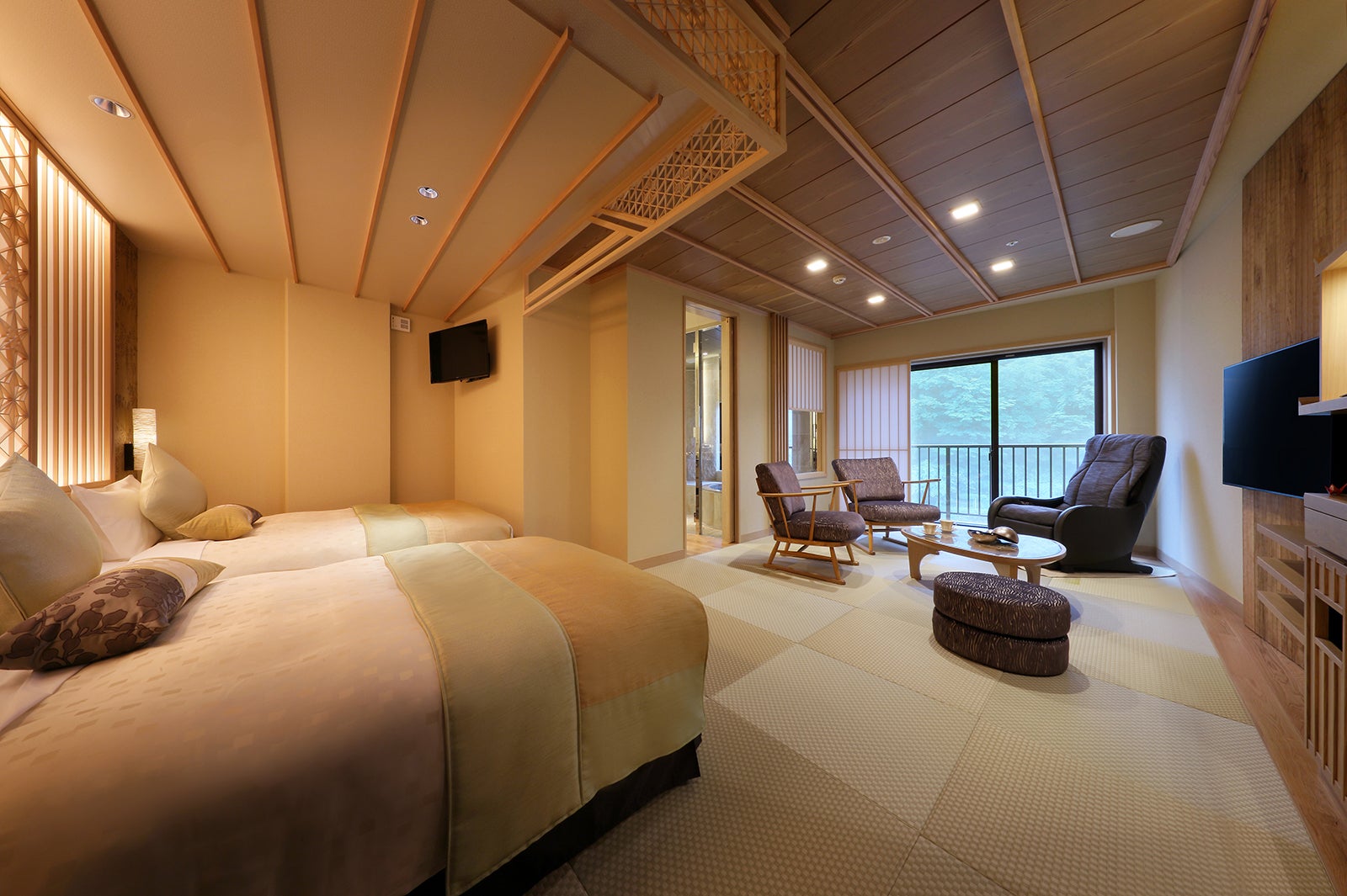 ベッド付き和室／画像提供：あさやホテル