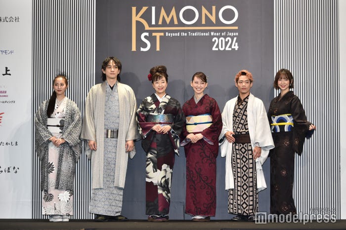 (左から)堀田茜、町田啓太、かたせ梨乃、森口瑤子、高橋大輔、篠田麻里子(C)モデルプレス