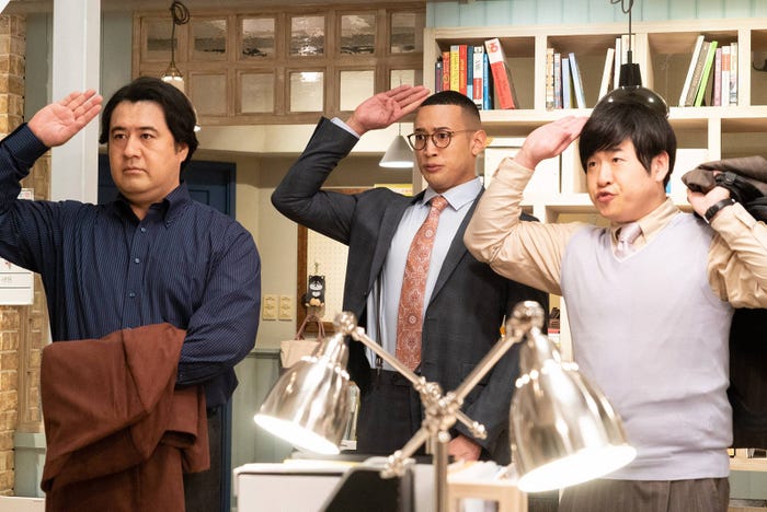 小手伸也、関口メンディー、森田甘路/「モトカレマニア」第1話より(C)フジテレビ