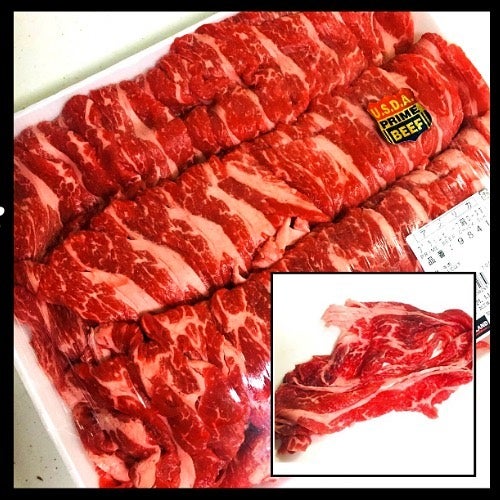 コストコのプライムビーフ肩ロースすき焼きのパッケージ写真