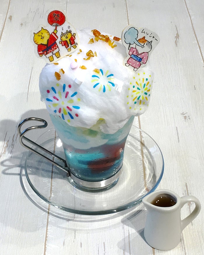 ごろごろにゃんすけのパチパチわたあめ夏祭りパフェ／画像提供：東急ハンズ