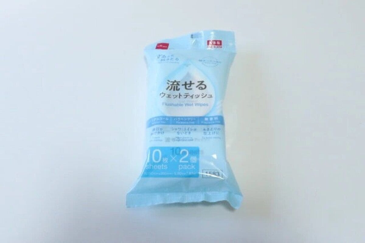 ダイソー　流せるウェットティッシュ　2パック