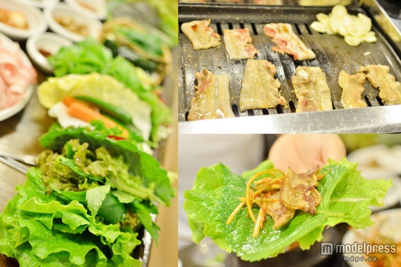 瑞々しい野菜を巻いて食べるサンパッ