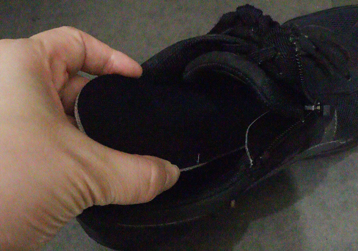 防災用インソール　靴にセット