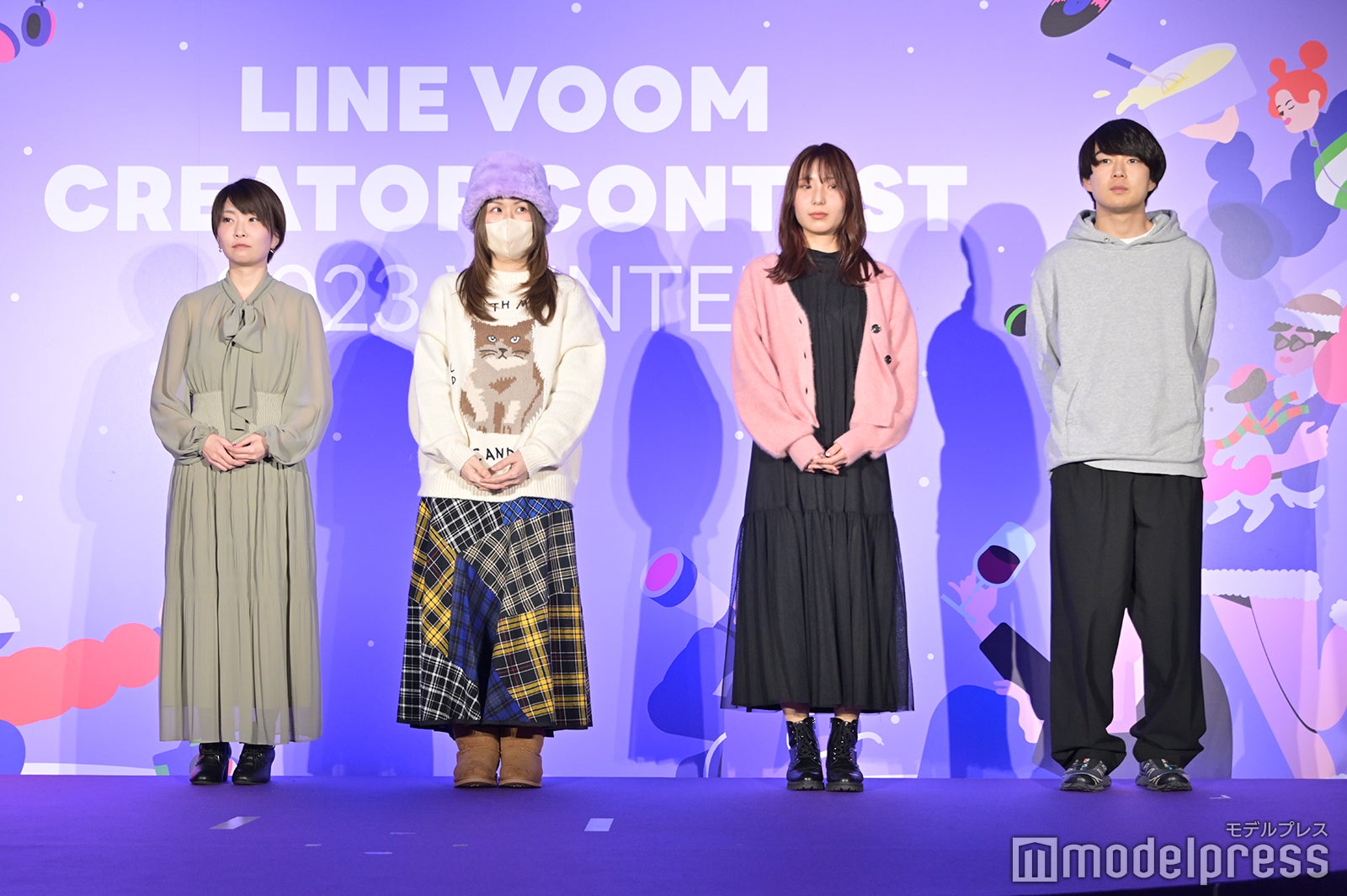 （左から）まつぼっくり、アジーン、あやんぬ、みりんIllustrator代理人（C）モデルプレス