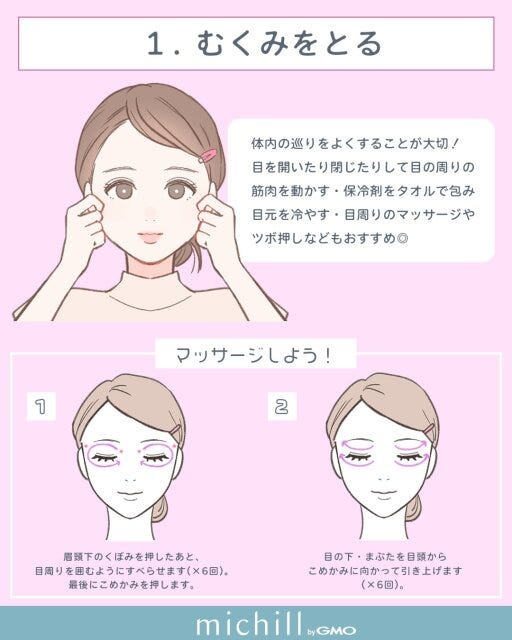 目を大きく見せる方法　むくみをとる