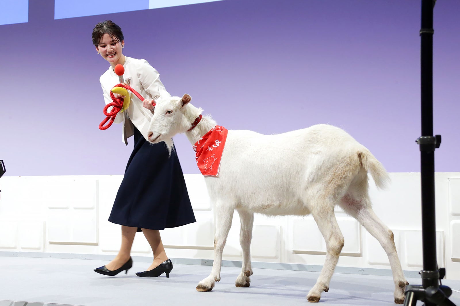 中原みなみアナウンサー、ポポ（C）テレビ東京