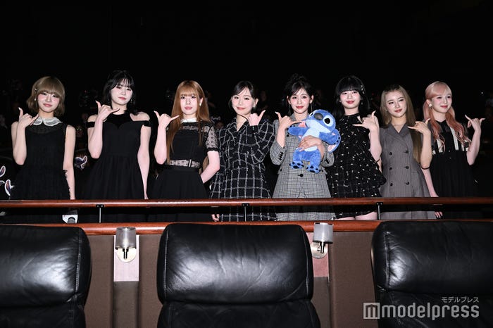 ME:I(左から)SHIZUKU(飯田栞月)、KOKONA(佐々木心菜)、AYANE(高見文寧)、KEIKO(清水恵子)、RAN(石井蘭)、RINON(村上璃杏)、MIU(櫻井美羽)、SUZU(山本すず)(C)モデルプレス