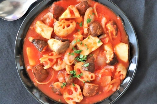 根菜とキノコのラタトゥイユ