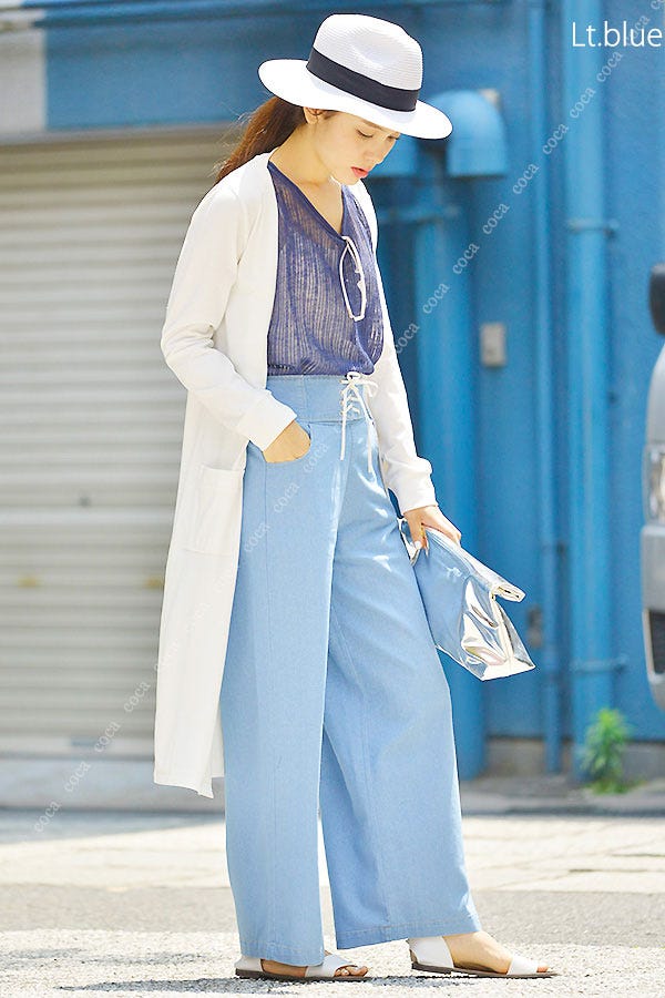 レースアップハイウエストバギーパンツ「coca」3,690円(税込)