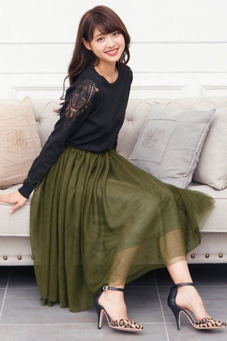 ウエストゴム☆フレアチュールスカート「神戸レタス」1490円（税込）／画像提供：神戸レタス