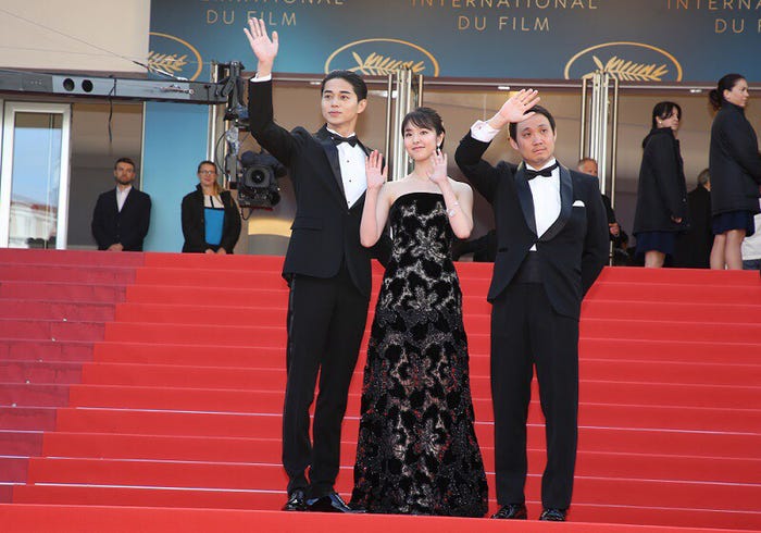 東出昌大、唐田えりか、濱口竜介監督/「第71回カンヌ国際映画祭」より(C)Kazuko WAKAYAMA