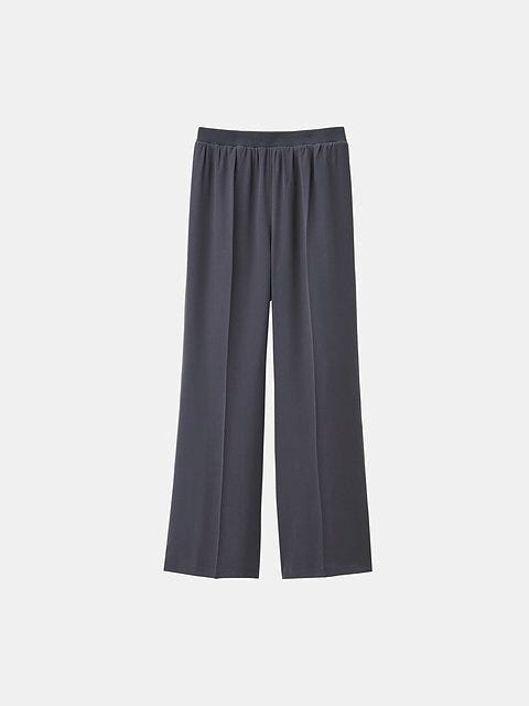 PLST バックサテンイージーフレアパンツ PLSTのバックサテンイージーフレアパンツ