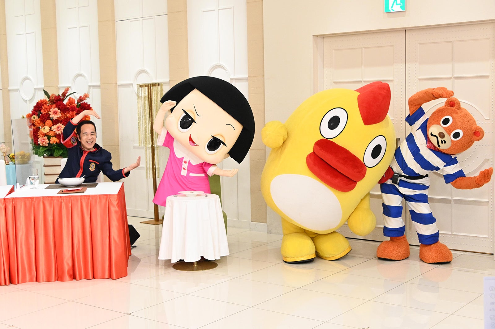 岡村隆史、チコちゃん、そらジロー、ダベア （C）日本テレビ