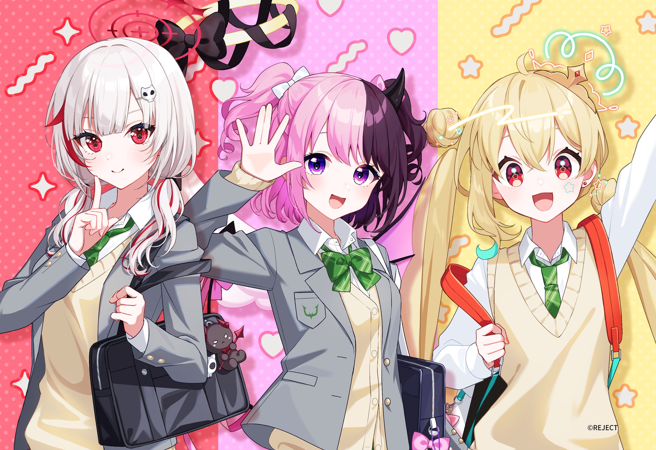 学生服風　集合イラスト（提供写真）