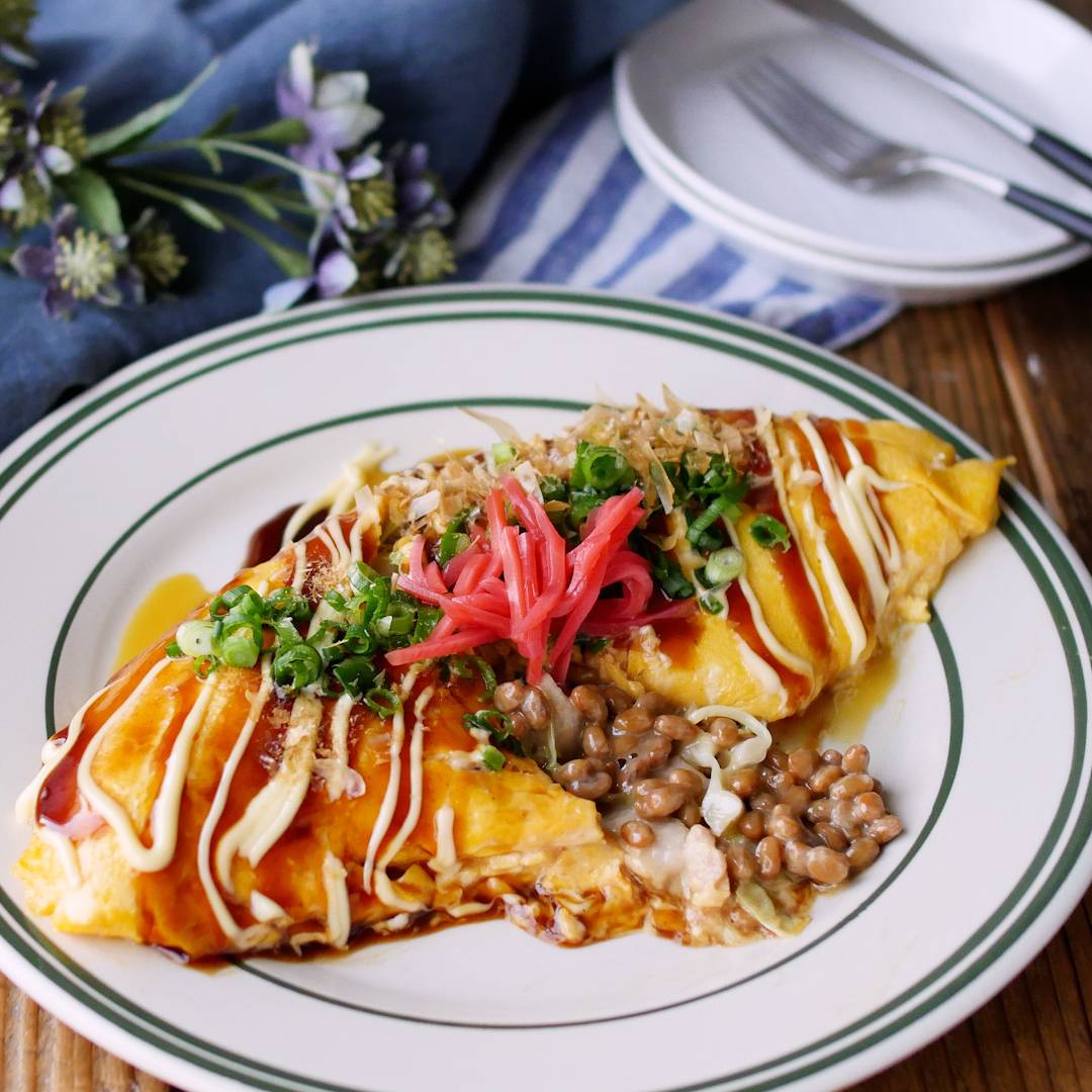 食べごたえ満点！豚平納豆オムレツ