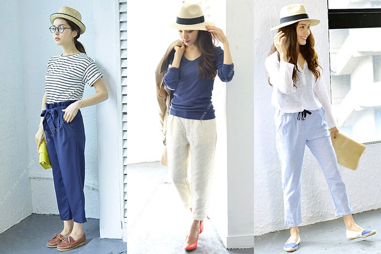 足首チラ見せで細見え効果◎キレイめ「クロップドパンツ」