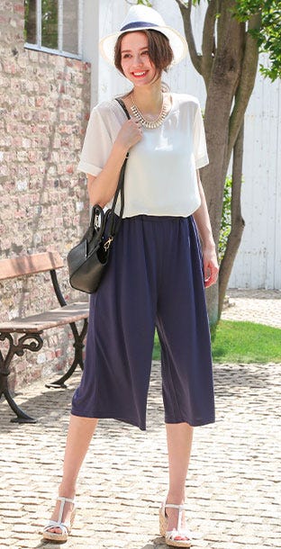 7分丈or10分丈リラックスガウチョパンツ「salus」1,490円(税込)