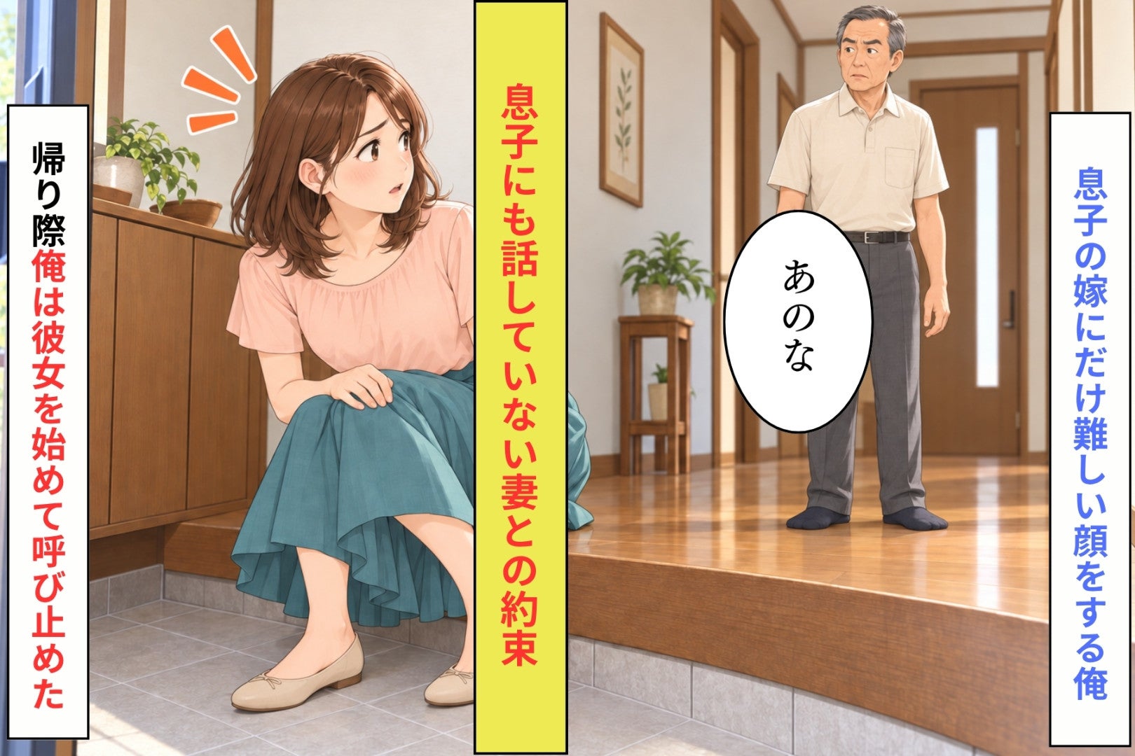 息子とは笑うのに、お嫁さんの前では「ああ」と「そうか」だけ。俺が妻と交わしていた約束