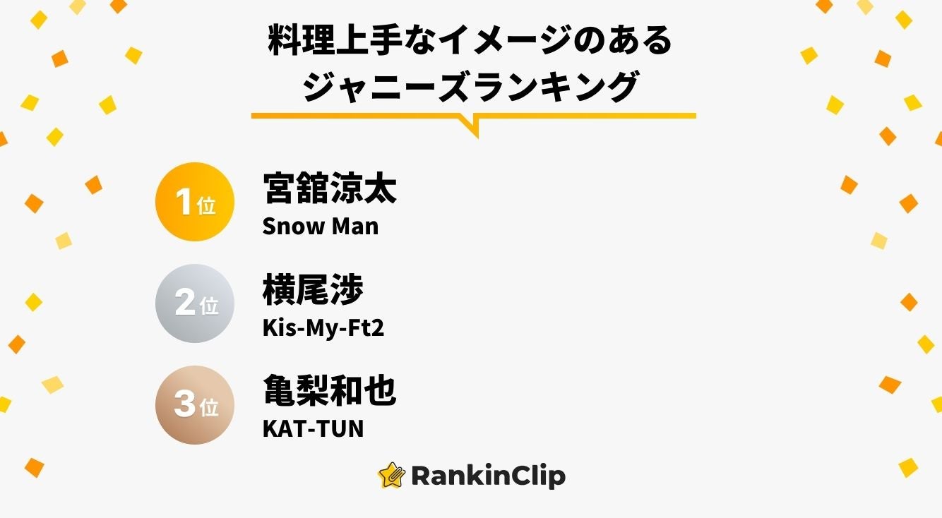 料理上手なイメージのあるジャニーズランキング