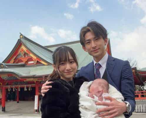 第2子誕生「今日好き」しゅんまや夫婦、息子のお宮参りを報告 家族写真に反響