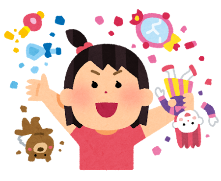 おもちゃを壊す子供のイラスト（女の子）