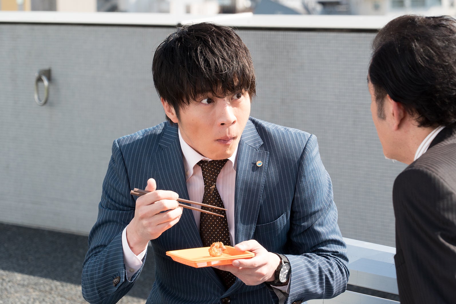 田中圭、吉田鋼太郎／「おっさんずラブ」第2話より（C）テレビ朝日