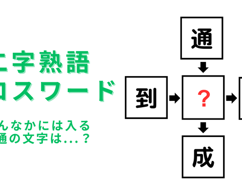 【二字熟語クロスワード】真んなかに入る漢字は?意外と答えられない人続出...!