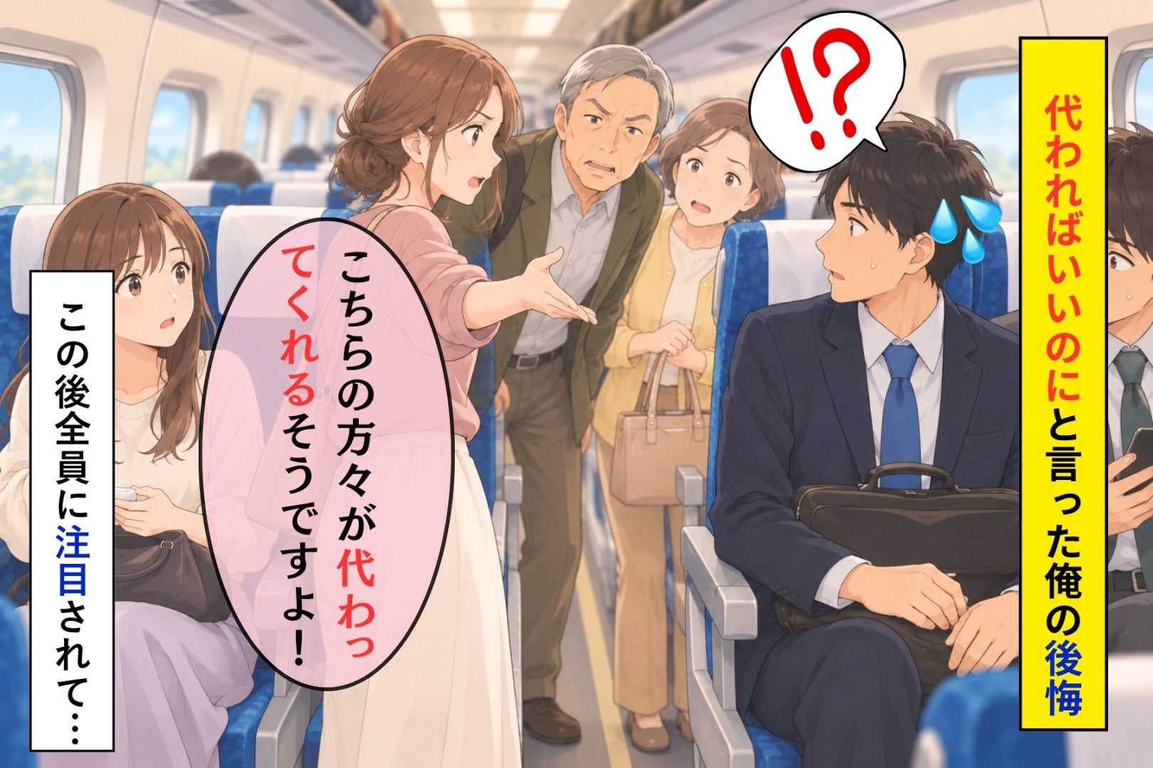 「まあ、代わってあげればいいのにね」と小声で言った俺が、あの夫婦の前で慌てた本当の理由