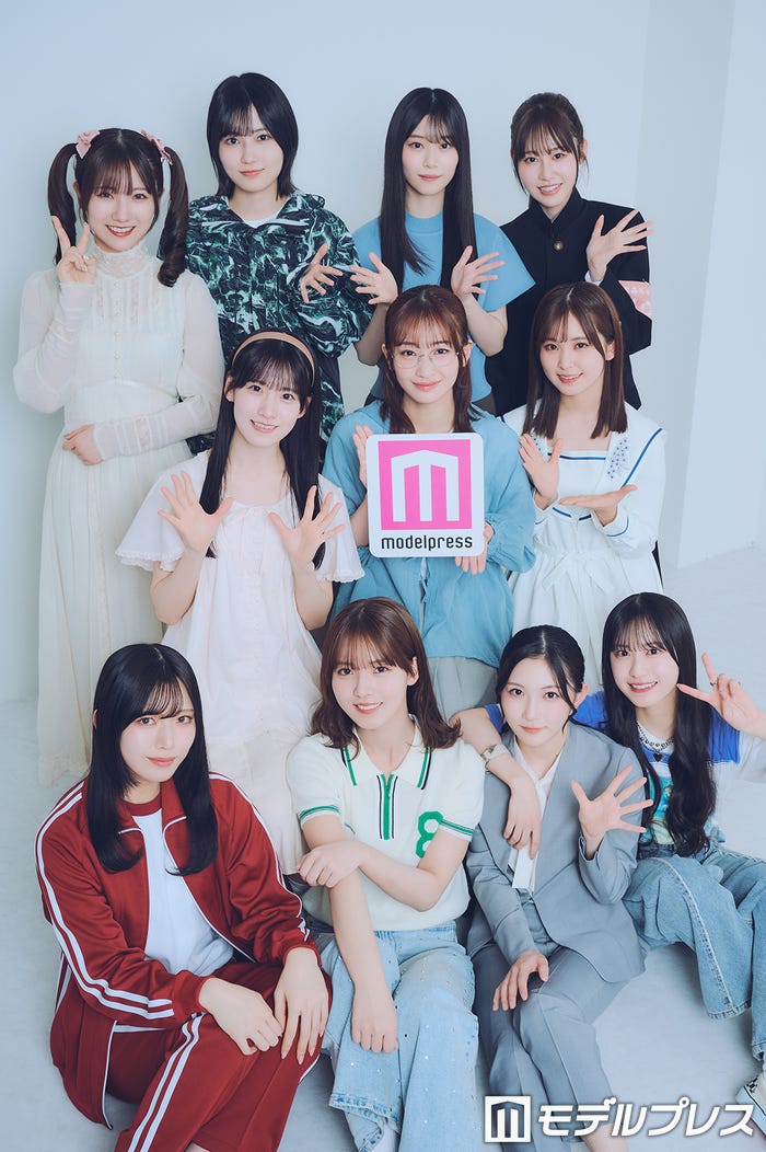 櫻坂46三期生/(上段)小田倉麗奈、的野美青、山下瞳月、向井純葉(中段)石森璃花、小島凪紗、遠藤理子(下段)村山美羽、中嶋優月、谷口愛季、村井優(C)モデルプレス