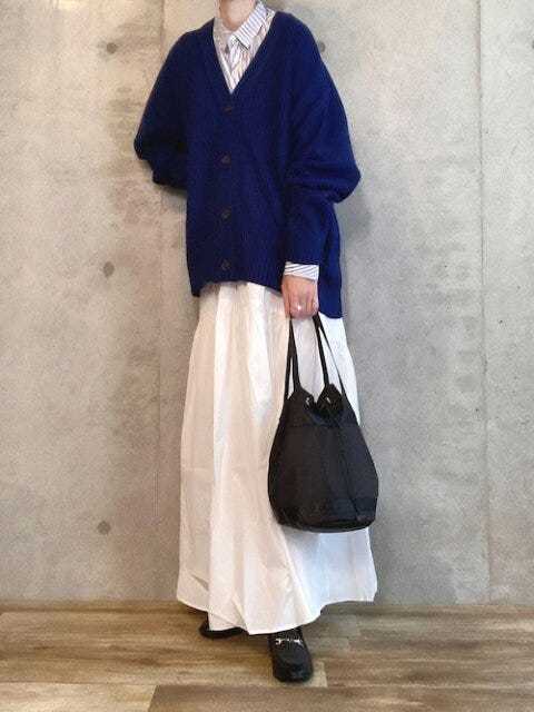 ストライプシャツ　コーデ　秋