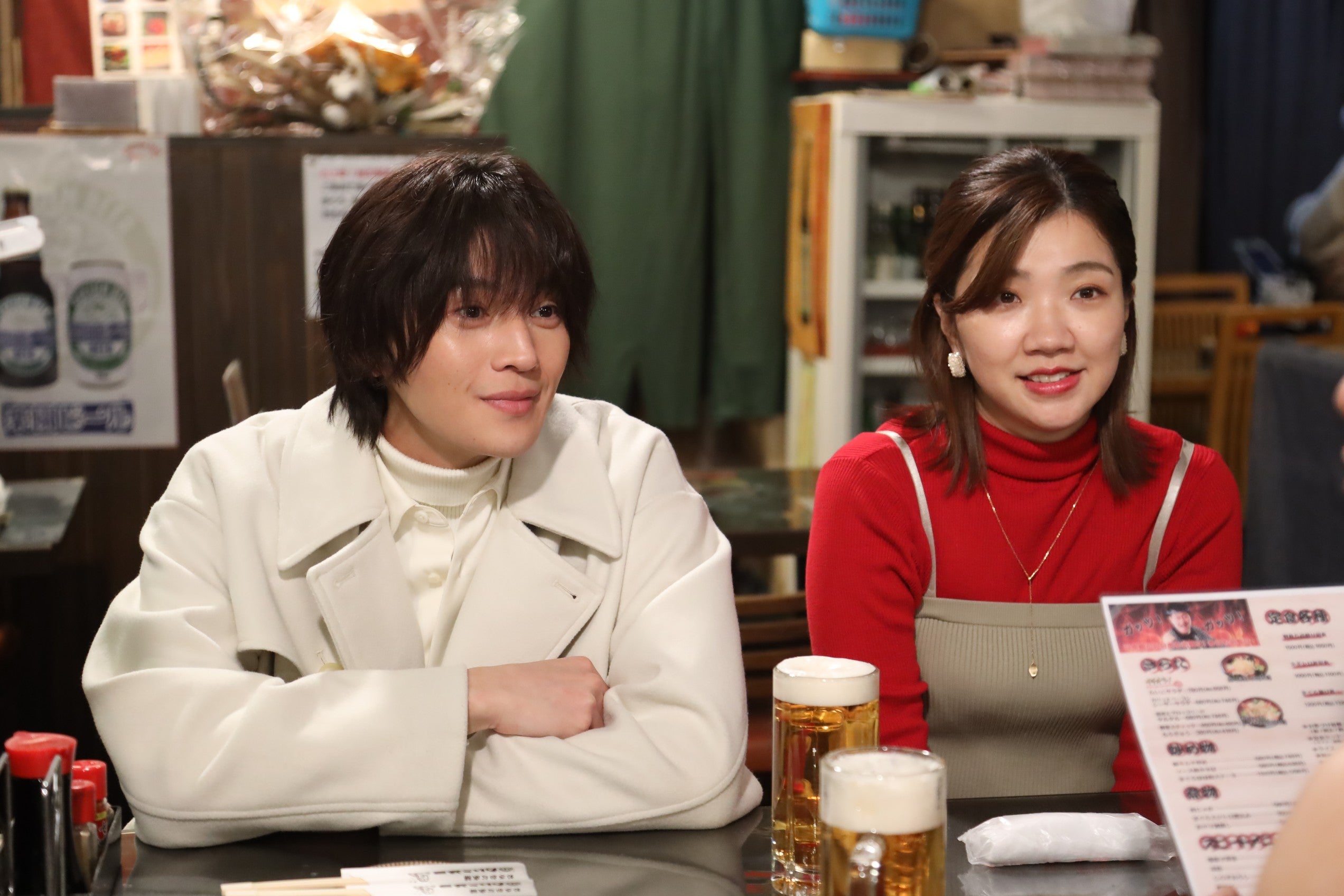 福田麻貴、八木勇征「婚活1000本ノック」第7話より（C）フジテレビ