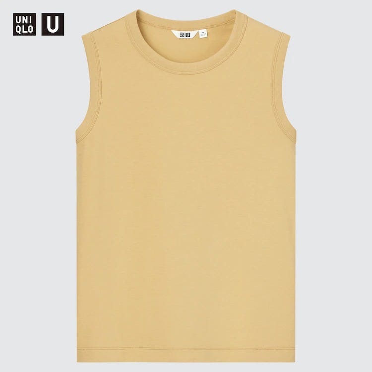 ユニクロ　uniqlo　レディース　アイテム　おすすめ　オススメ　トレンド　人気　コスパ　使える　おしゃれ　お洒落　オシャレ　2022　夏　ノースリーブ　エアリズムクルーネックT　ノースリーブ　エアリズム　ユニクロユー　uniqlo
