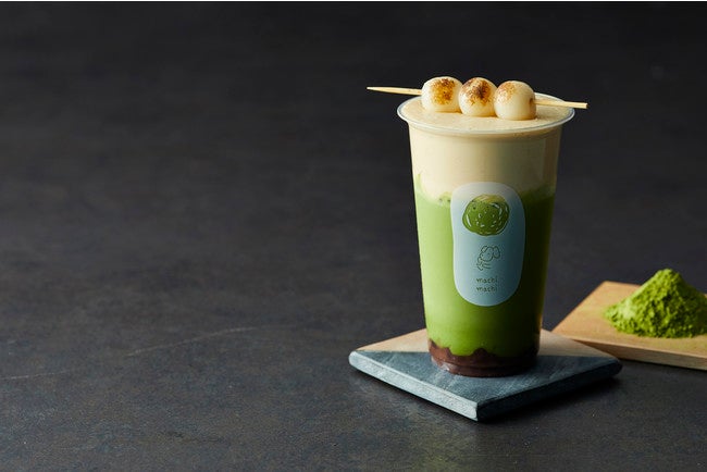 machi machi（マチマチ）「もちもち抹茶あずきラテ」抹茶ラテに粒あん＆ブリュレの3層仕立て