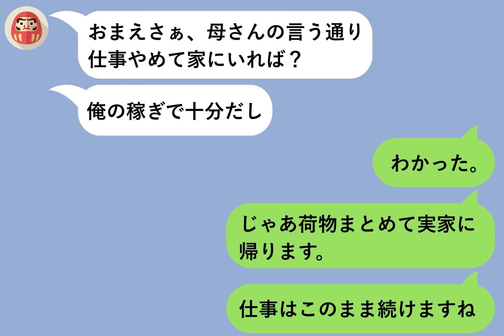 夫から深夜に届いた『おまえさぁ、母さんの言う通り仕事やめて家にいれば？』→怒りに震えた私がそのまま反撃した結果