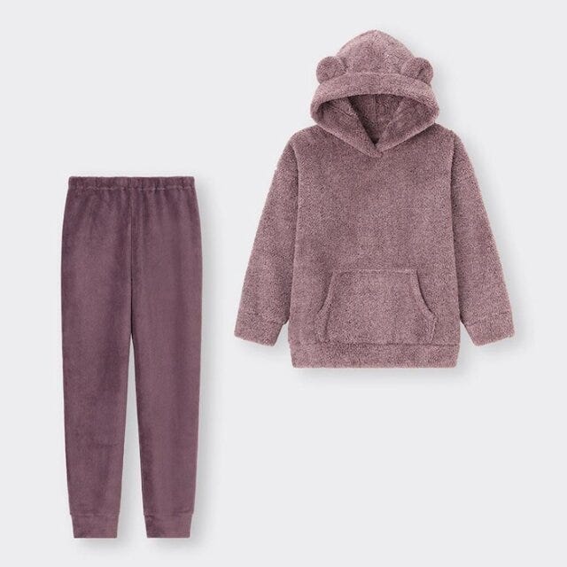 GU　ルームウェア　アニマルデザイン　マシュマロフィールフーディセット　ベア