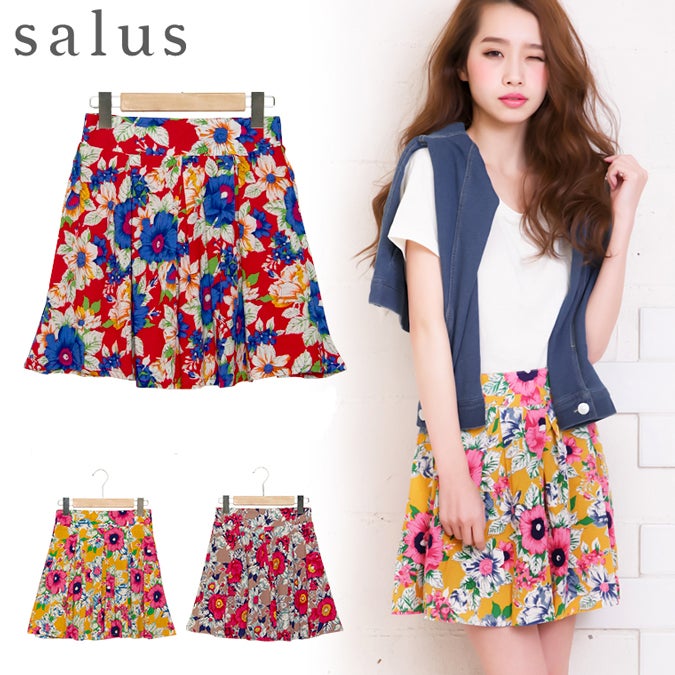 レトロフラワースカート「salus」1,194円(税込1,290円)