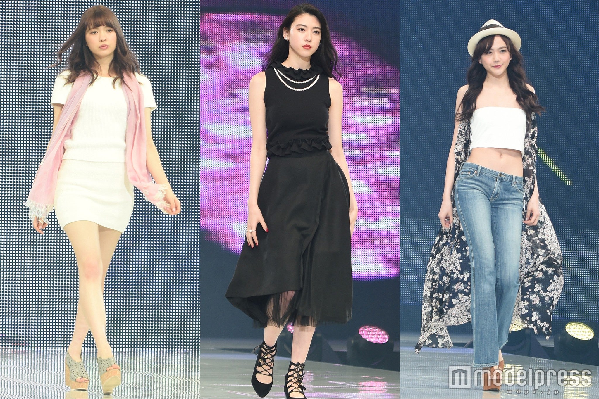 八木アリサ・三吉彩花・松井愛莉「神コレ」初の私服ランウェイ　圧巻スタイルに視線集中＜神コレ2016S／S＞
